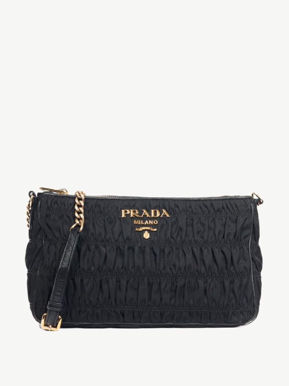 Prada Nero Tessuto Gaufre Nylon Shoulder Bag